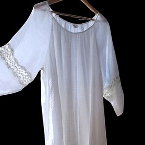 WRANGLER, WHITE,  LACE SHIRT DRESS,SIZE XXL